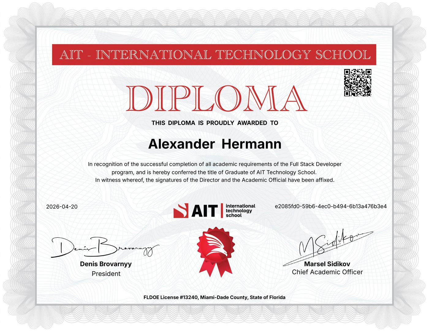 AIT International Technology School Full Stack Developer Diploma